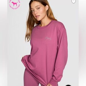 ✨VS Pink Ltd. Edition bling long sleeve campus tee sz XXL NWT